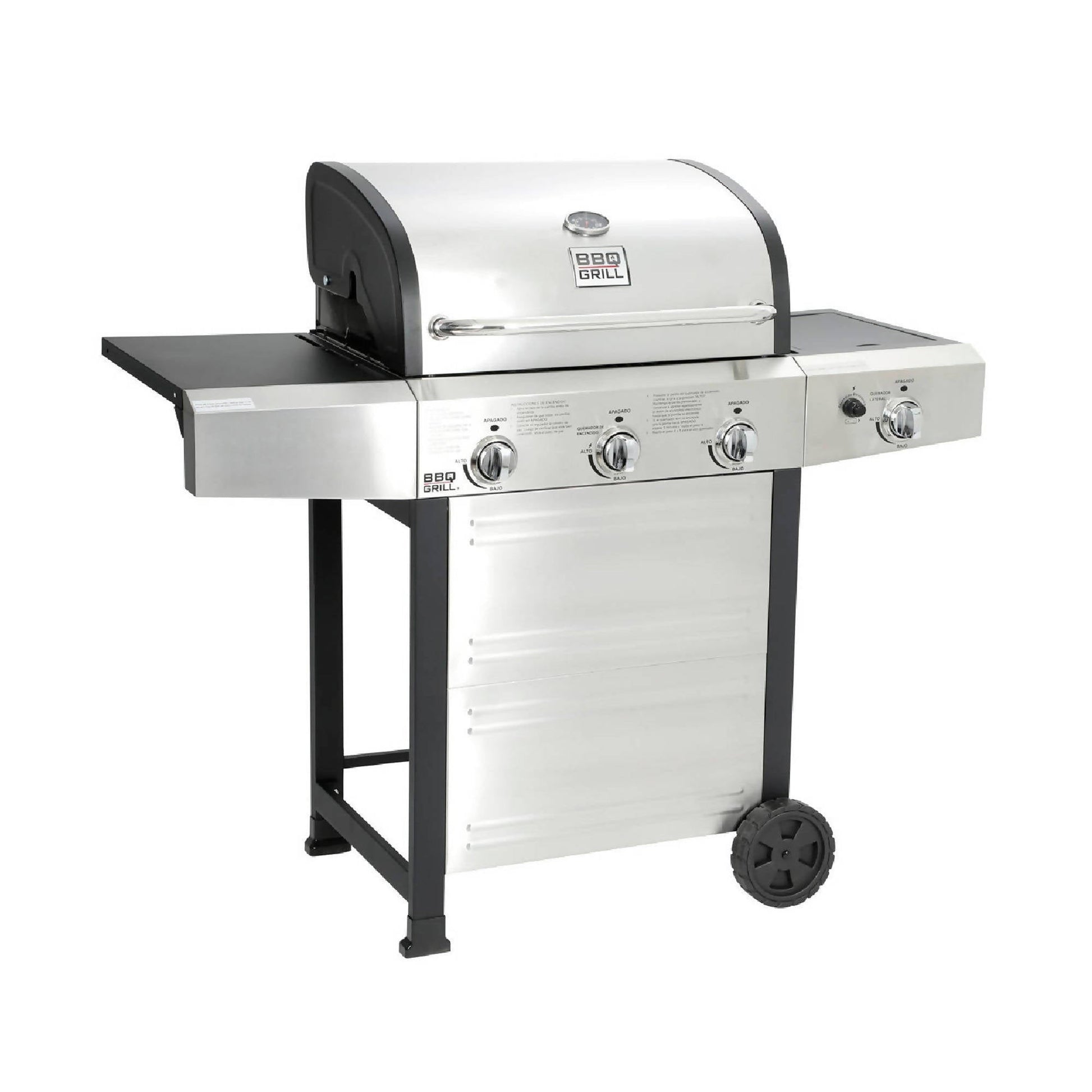 Parrilla Michigan 3 Quemadores + Quemador Lateral BBQ304GCINOX BBQ Grill5#Acero