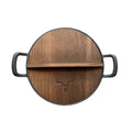 Wok 32cm Tapa de Madera Iron Cast1#Negro