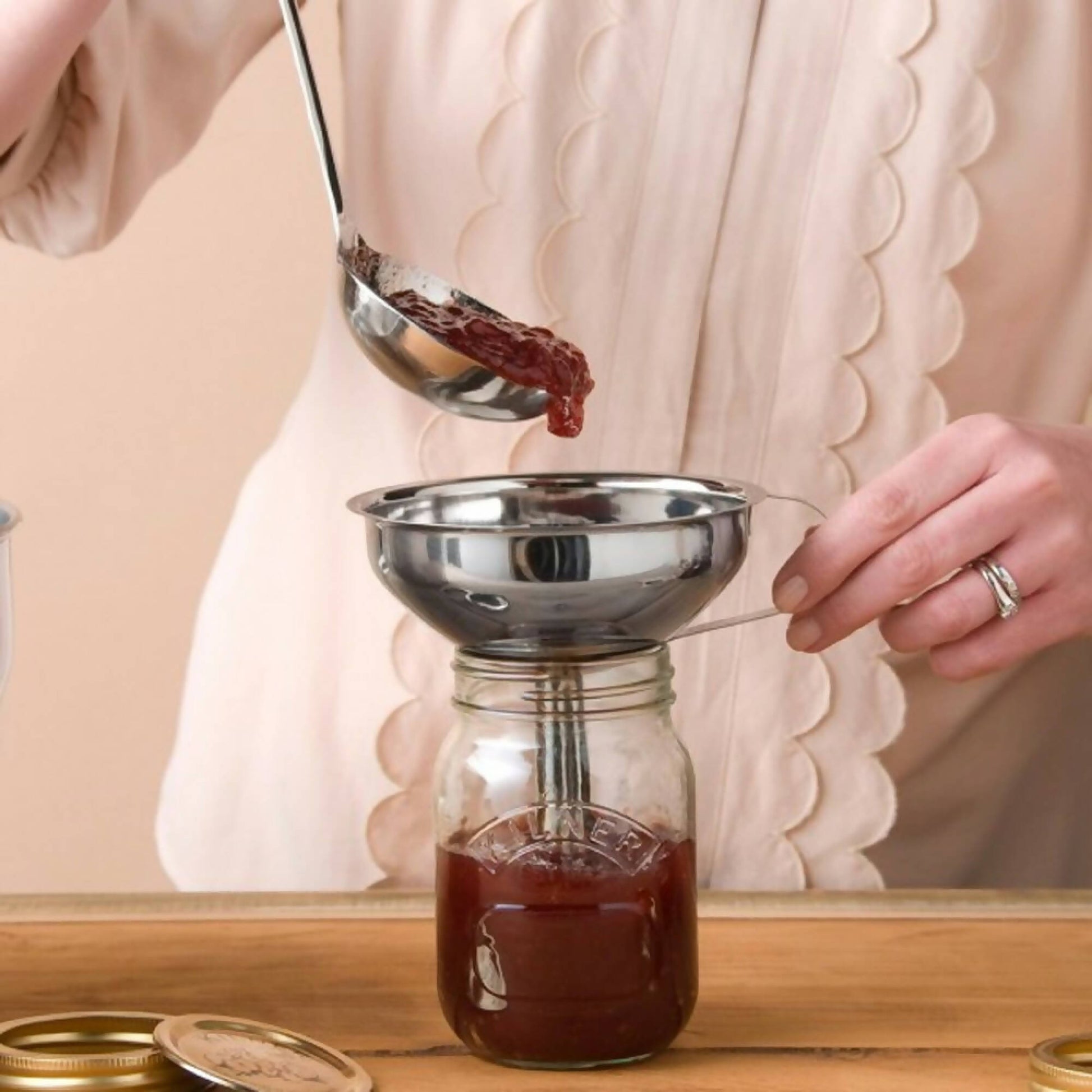 Embudo Acero Inoxidable con Colador1#Acero